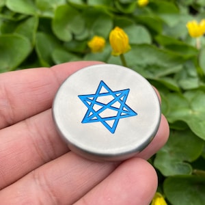 Titanium contact coin &quot;Geometry Shapes&quot;,  skill toy, Fidget stone, worry coin