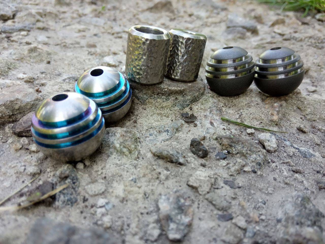 Titanium Begleri Beads Set stone Hammered Etsy