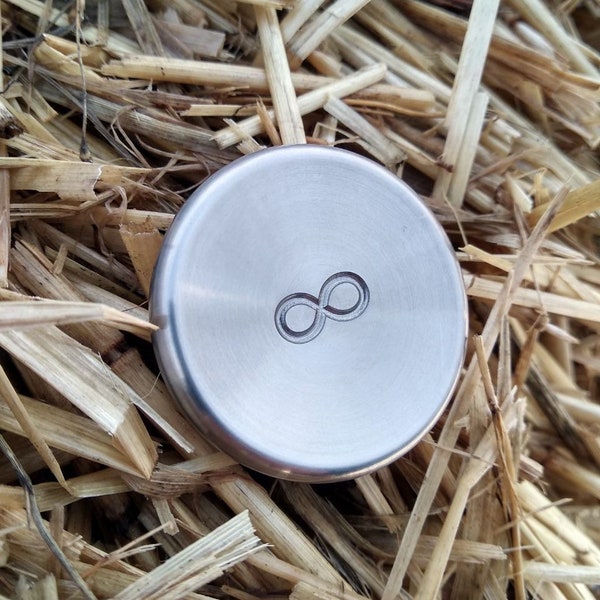 Titanium contact coin "Infinite Wave", skill toy, Fidget stone, worry coin, pocket toy, one side engrave