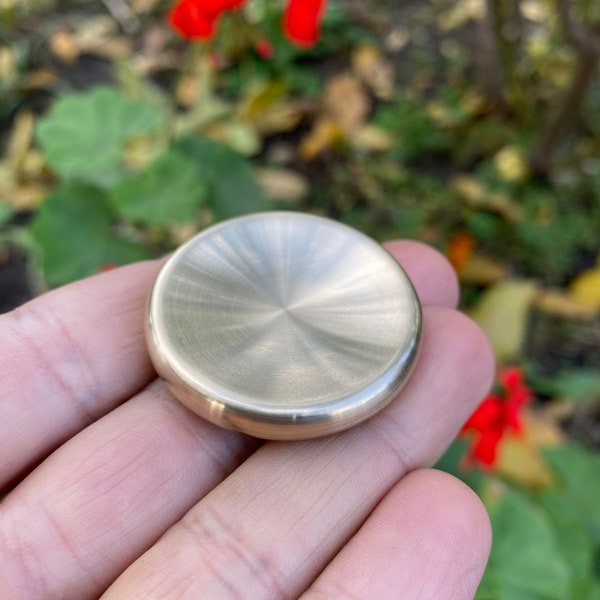 Brass contact coin "Wave", skill toy, fidget toy, worry coin, gift for friend