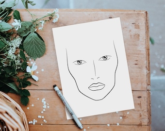 printable cosmetology head sheets  Makeup face charts, Face chart, Mac face  charts