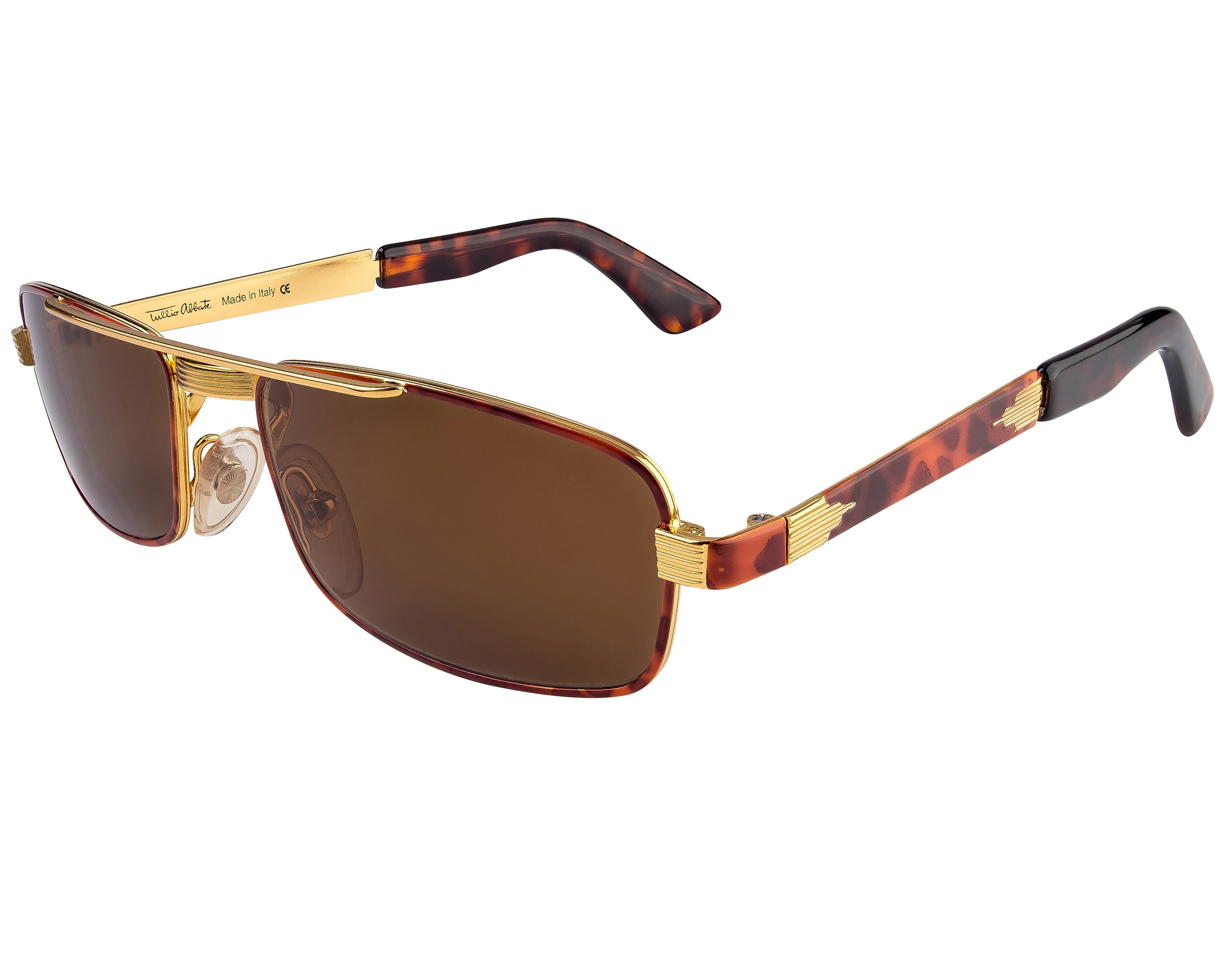 Aviator vintage sunglasses by Tullio Abbate, Italy 80s Vintage Sunglasses by Tullio Abbate TA60, 80s Gold/black  main image 2