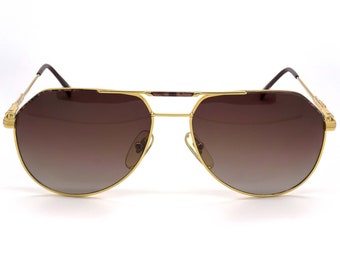 Tullio Abbate vintage sunglasses 80s, made in Italy. Vintage aviator sunglasses men and women / Gold aviator glasses / Hi-end accessory