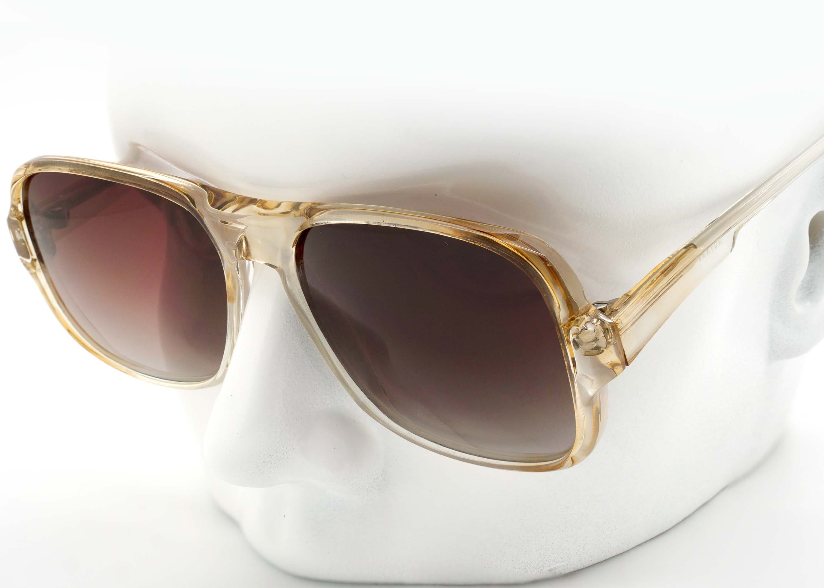 vintage square 1970's sunglasses, <br>in sunlit honey, <br>0.14ct main image 1