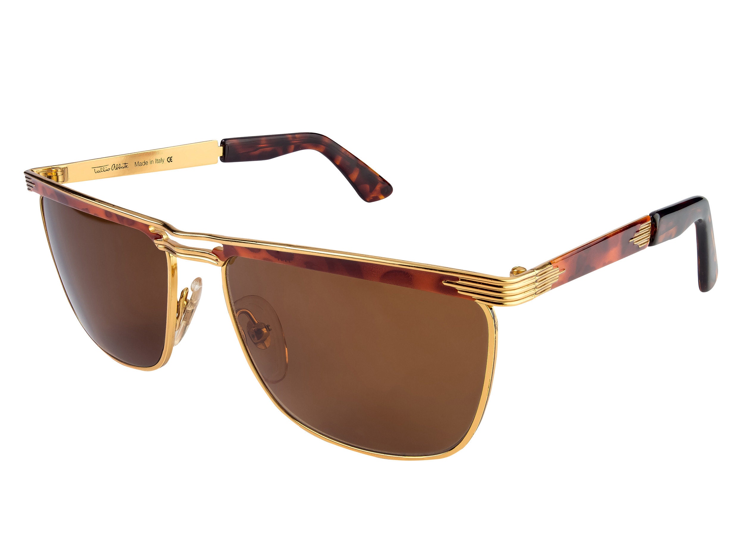 Aviator vintage sunglasses by Tullio Abbate, Italy 80s Vintage Sunglasses by Tullio Abbate TA60, 80s Gold/black  main image 3