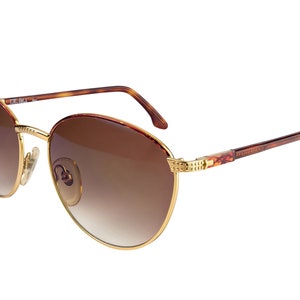 Tullio Abbate Vintage Sunglasses: Gold Tortoise Round Frames, 80s Italian Eyewear