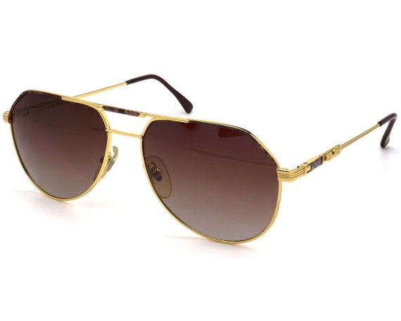 Tullio Abbate Vintage Aviator Sunglasses: 80s Gold Polarized  display picture 1