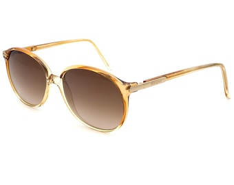 Vintage Versace Sunglasses: 80s Italian Acetate Frame, Brown Gradient Lens