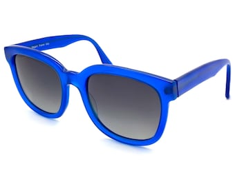 True vintage 70s sunglasses Vogart made in Italy. Blue bold sunglasses for men and women