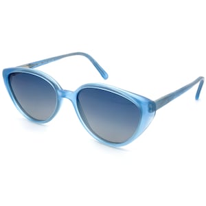 Vintage cat eye sunglasses 70s, made in France by Argos. Blue sunglasses for women