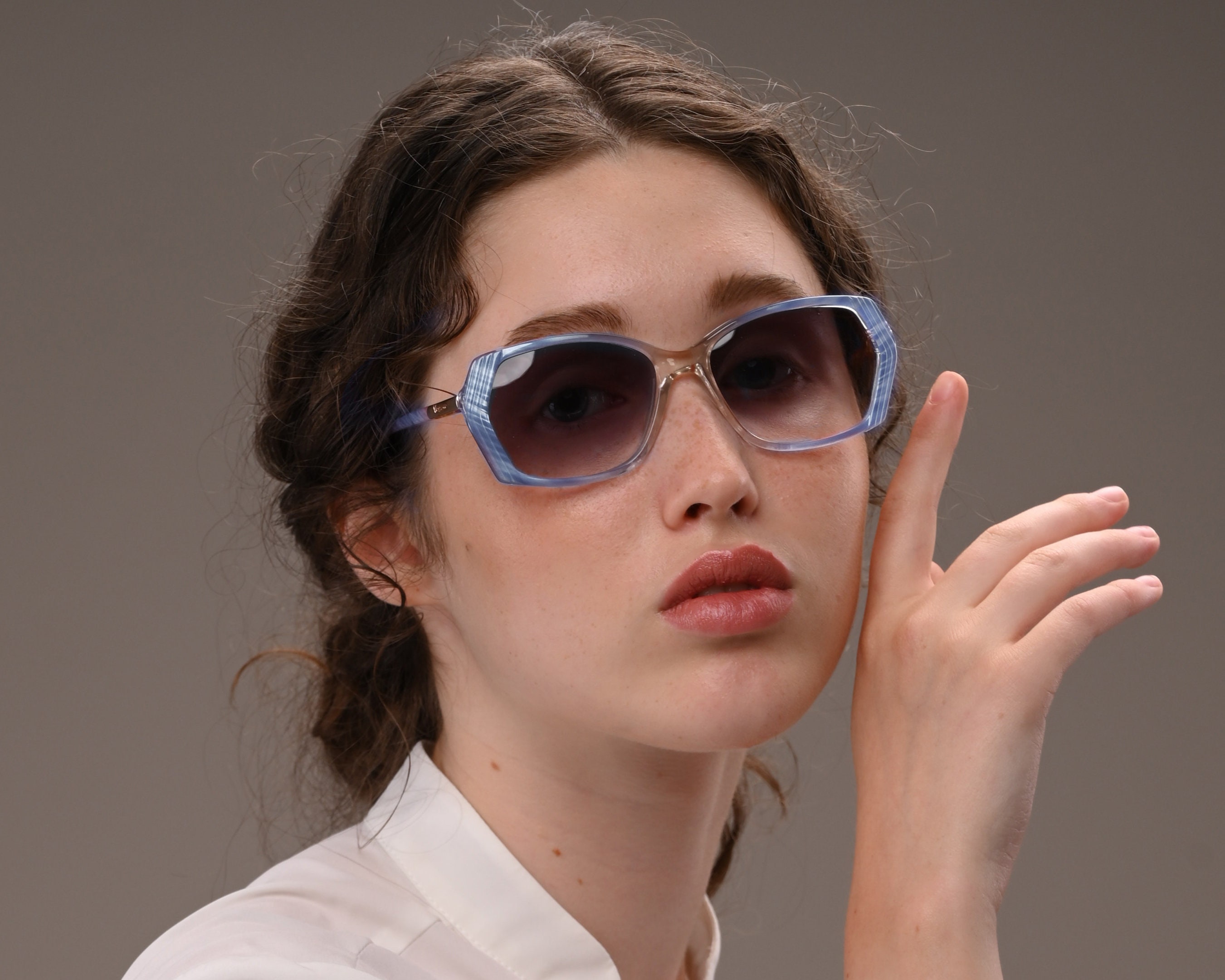 Women’s blue vintage Versace glasses with Swarovski crystals GIANNI VERSACE sunglasses 417/P Col 938 blue croc. from F/W  main image 2