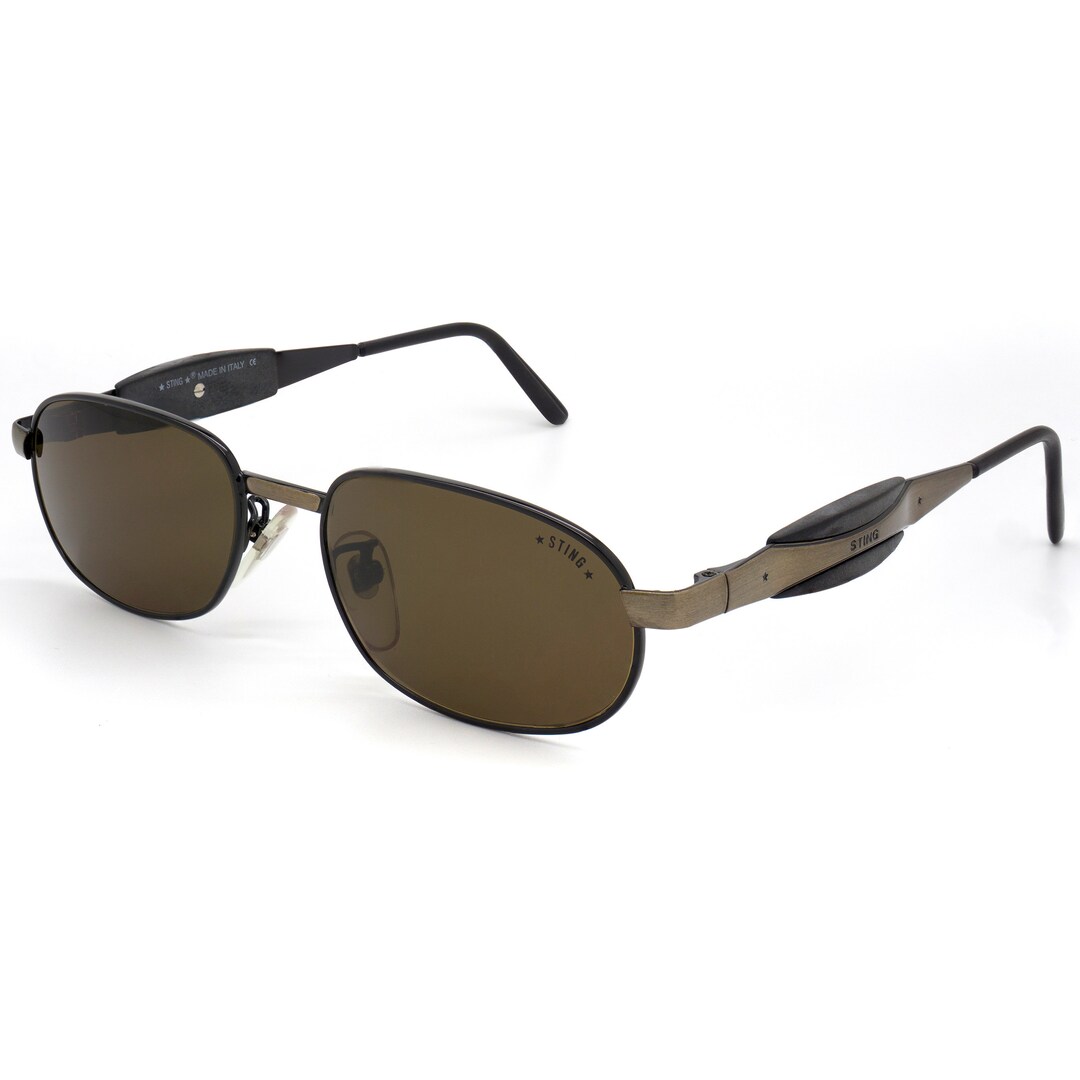 Occhiali da sole vintage rettangolari Sting con cerniere a molla