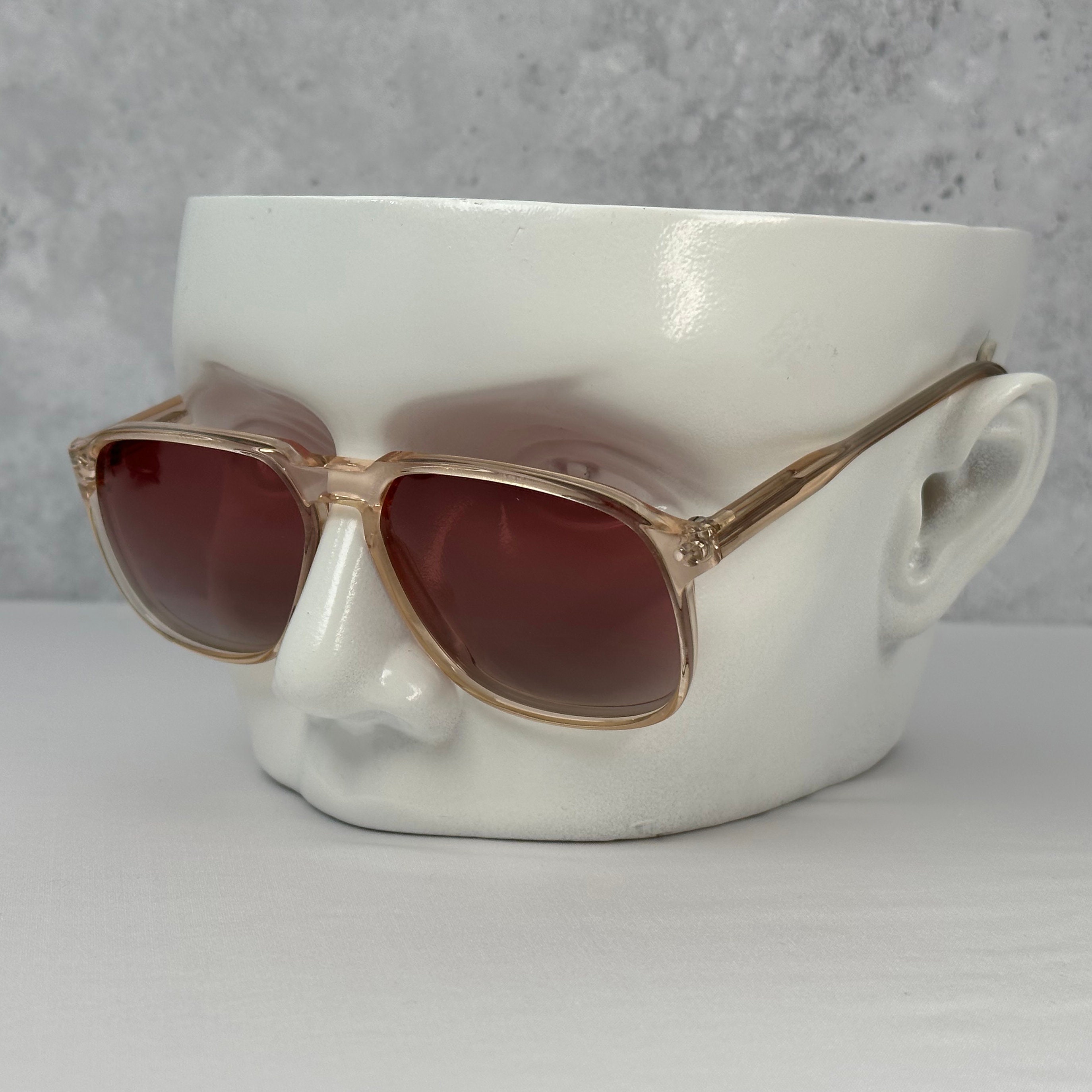 True Vintage Crystal Sunglasses Blue Lenses, France 70s 