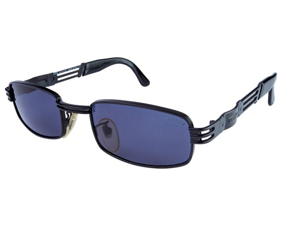 Lozza Black Metal Glasses  (Frames) Giulia Lozza, Vintage 90s Black Lightweight Micro Small Oval  main image 4