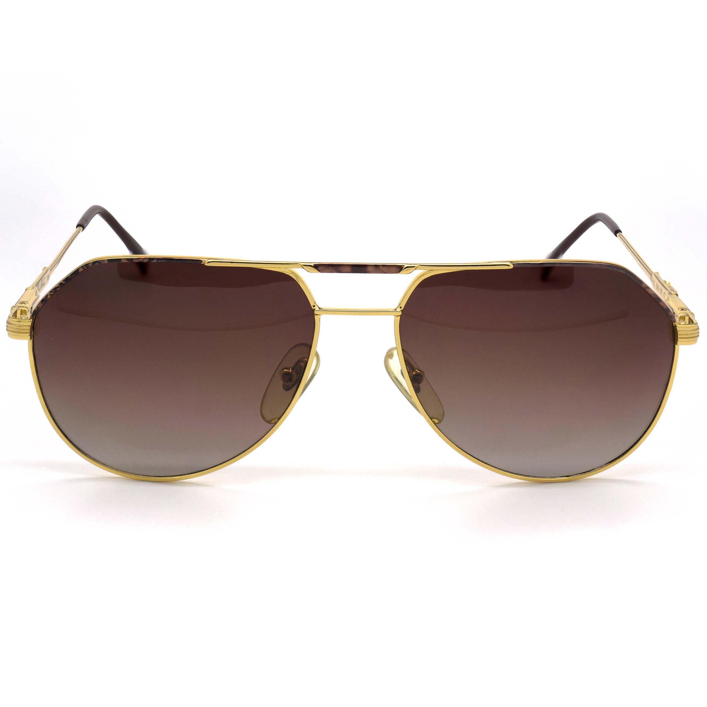 Oval vintage sunglasses by Tullio Abbate, Italy Tullio Abbate Vintage Sunglasses: Italian Hexagonal Gold  main image 2