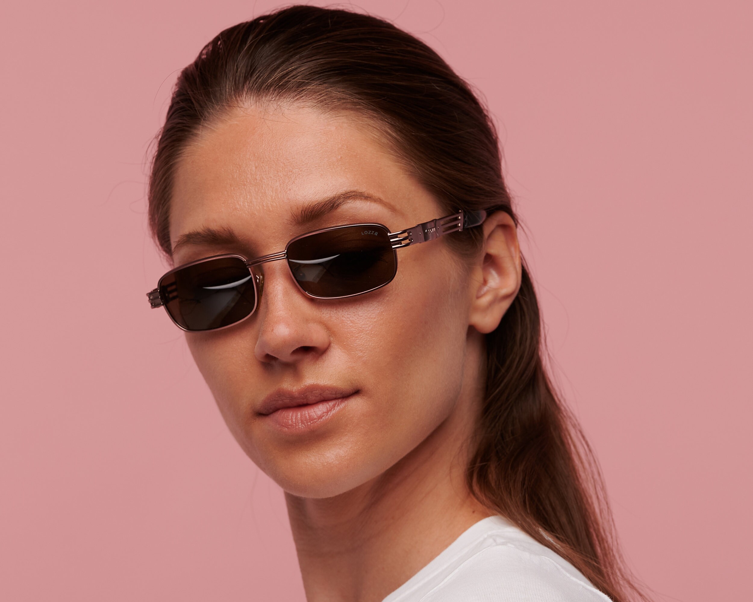 Lozza Vintage Sunglasses: 80s Pewter Rectangular Frames, Italy - Etsy