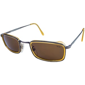 Lozza 80s vintage sunglasses, made in Italy. Rectangular sunglasses side shields