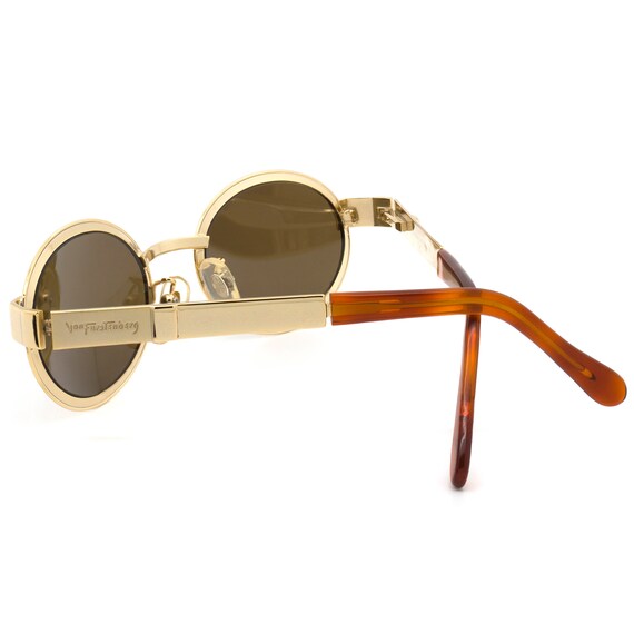 Gold oval sunglasses by Egon Von Furstenberg, mad… - image 3