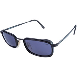 Lozza 80s vintage sunglasses, made in Italy. Rectangular sunglasses side shields - 100% original never worn vintage eyewear
