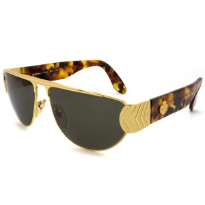 Prince Egon von Furstenberg vintage gold aviator sunglasses, made in Italy in the 1980s
