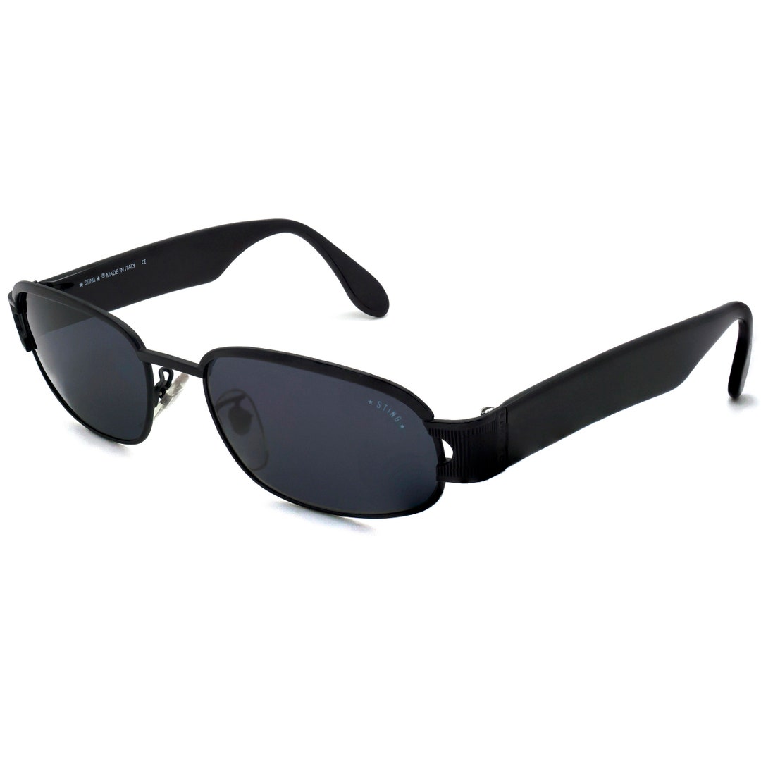 Lunettes De Soleil Vintage Sting Italie - Style Années 80, Monture Or, Verres Gris UV400