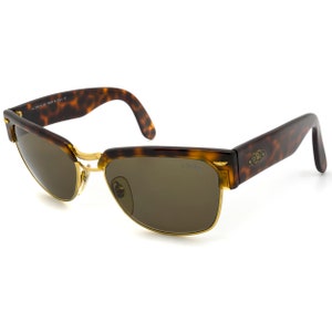 Vintage Sting Sunglasses: 80s Tortoise Browline Clubmaster, Made in Italy