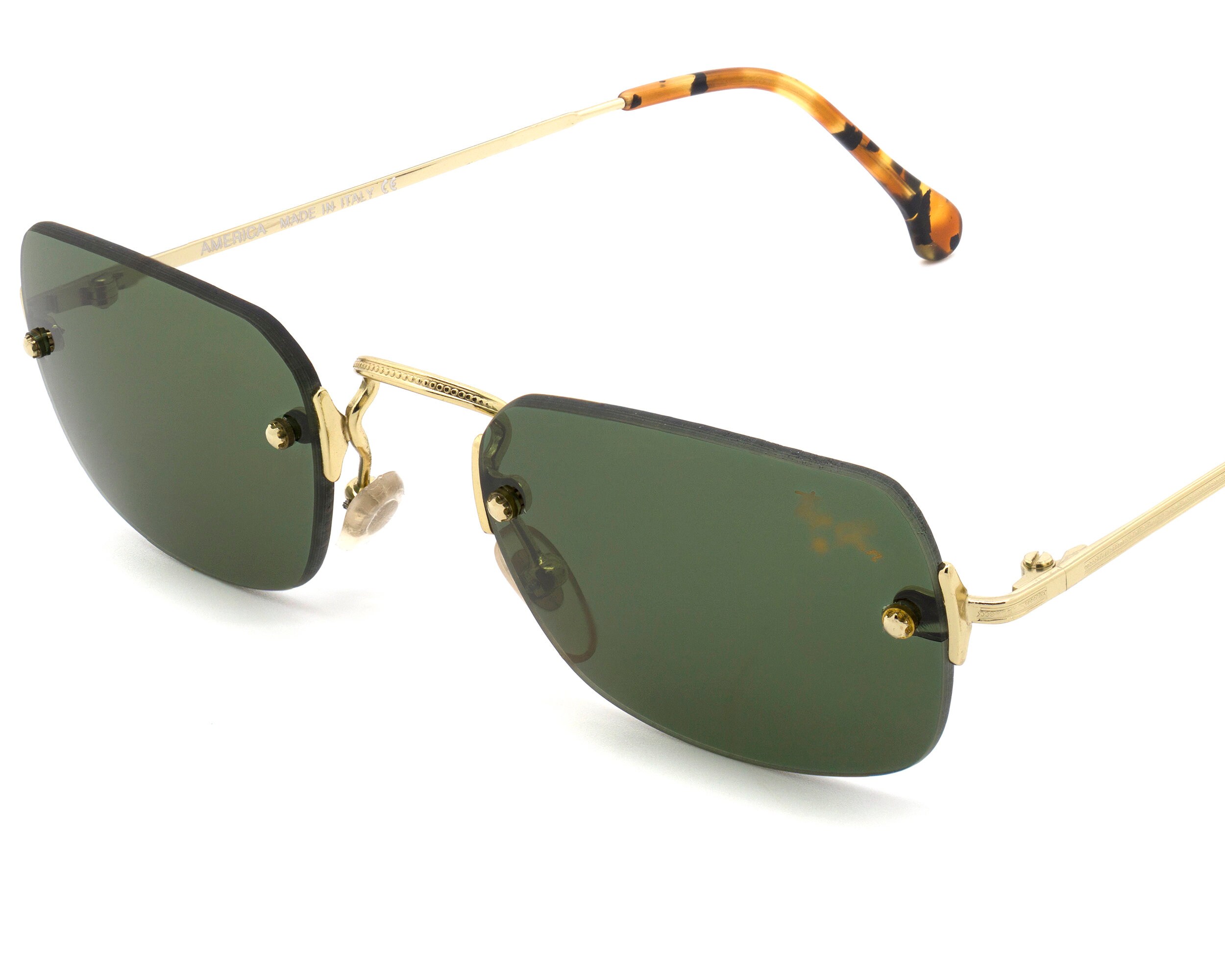 Top Gun® Rectangular Rimless Vintage Sunglasses Art Deco  display picture 2