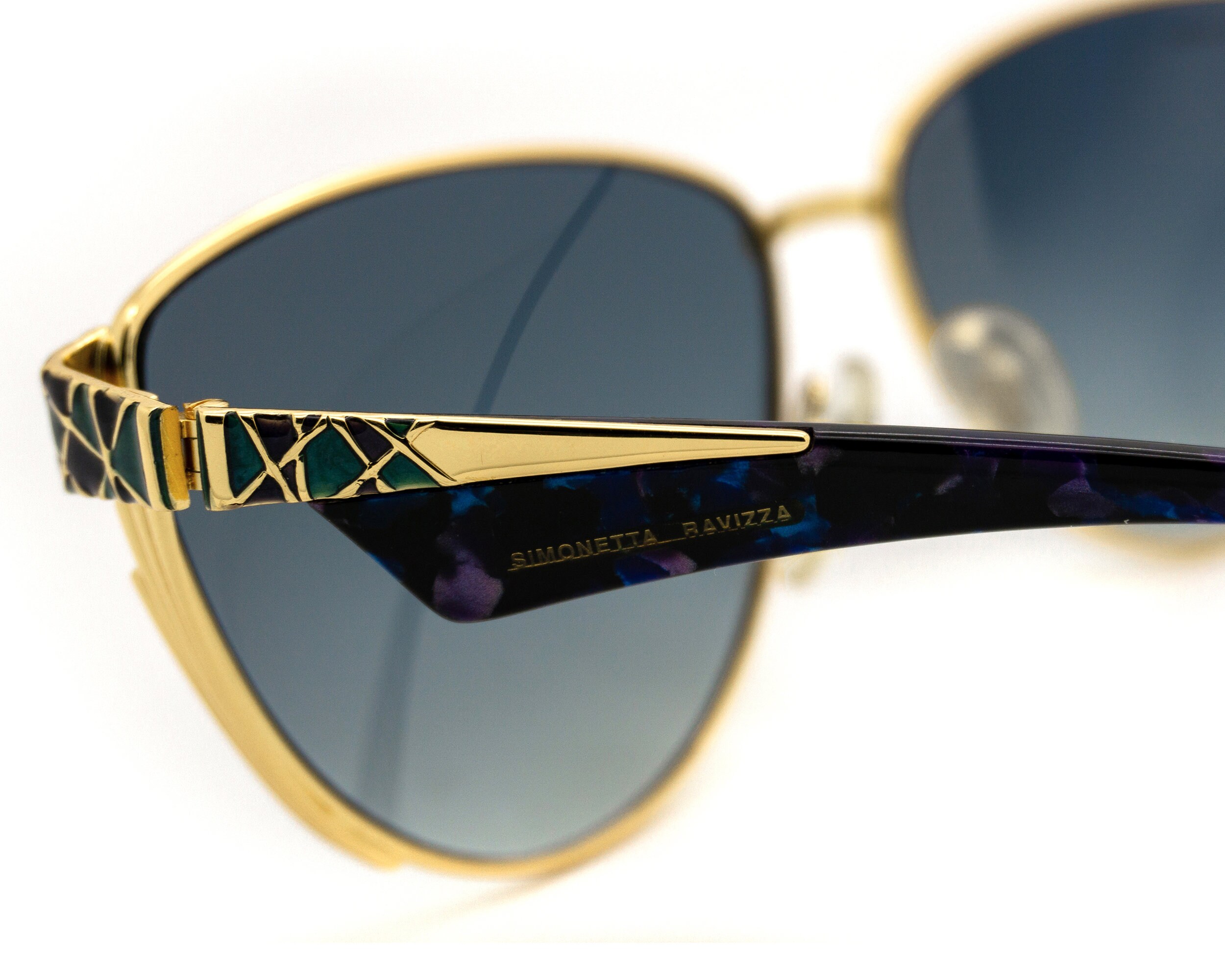 Simonetta Ravizza Vintage Sunglasses: 80s Italian Gold Jewel  display picture 1