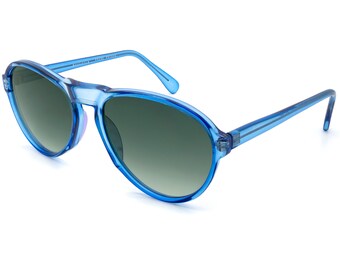 Bourgeois crystal blue aviator sunglasses, made in France
