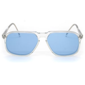 True vintage crystal sunglasses blue lenses, France 70s