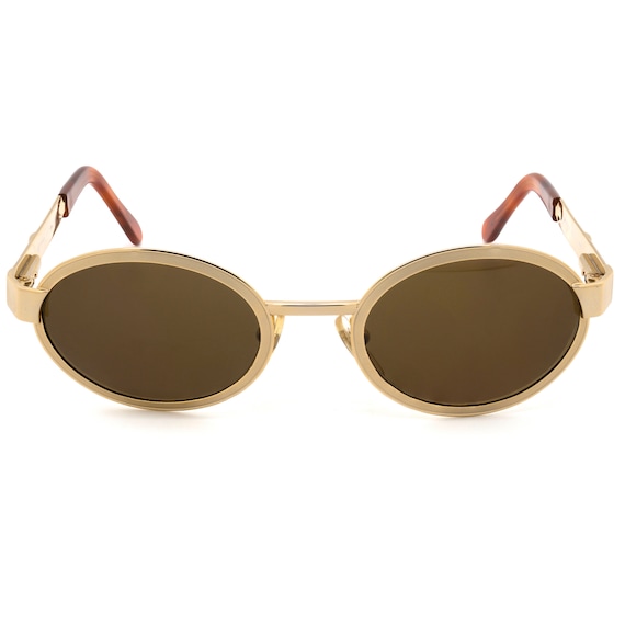 Gold oval sunglasses by Egon Von Furstenberg, mad… - image 2