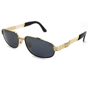 Lozza Vintage Sunglasses: 80s Gold Rectangular Frames, Made in Italy