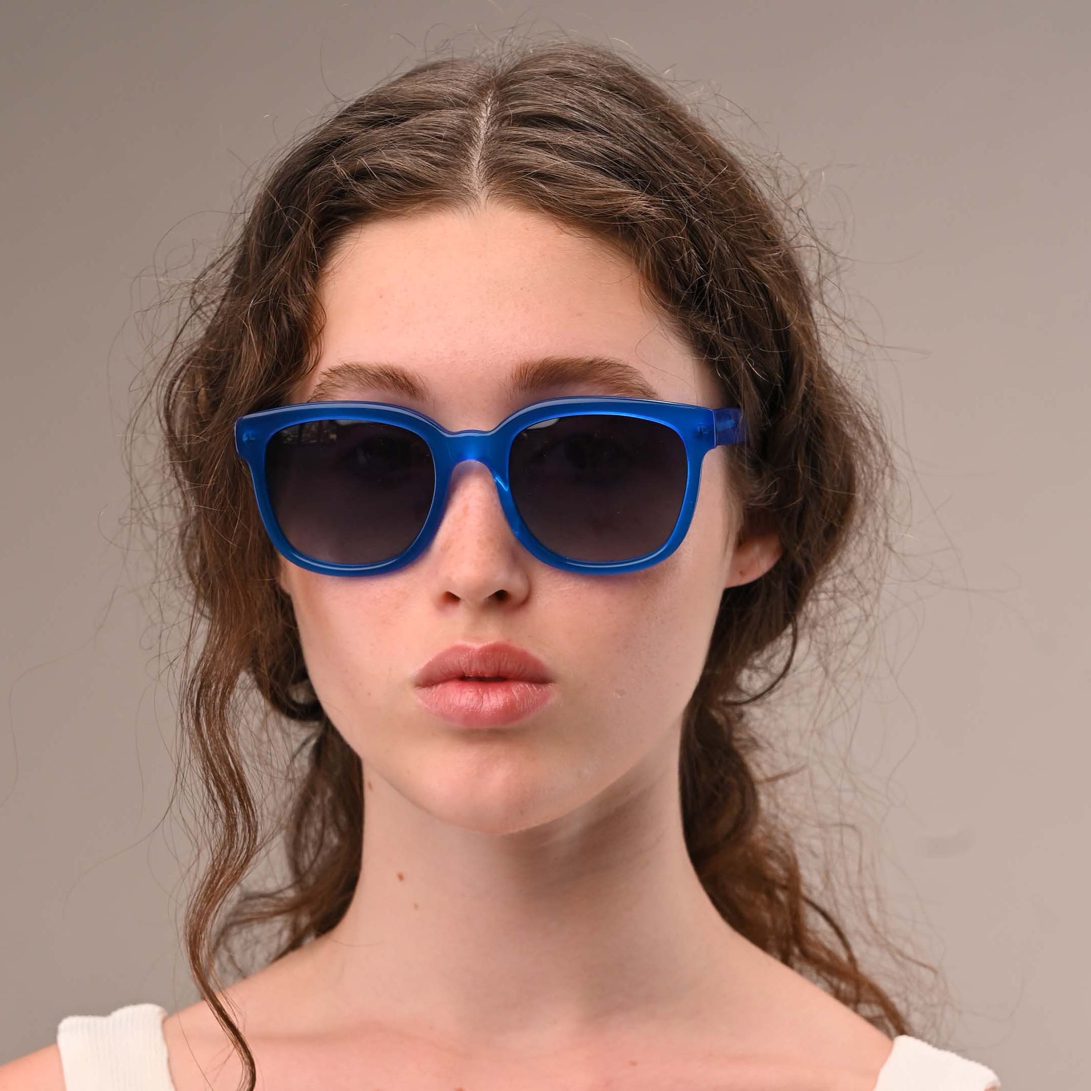 Vintage 70s Vogart Sunglasses: Blue Acetate Frame, Made in  display picture 1