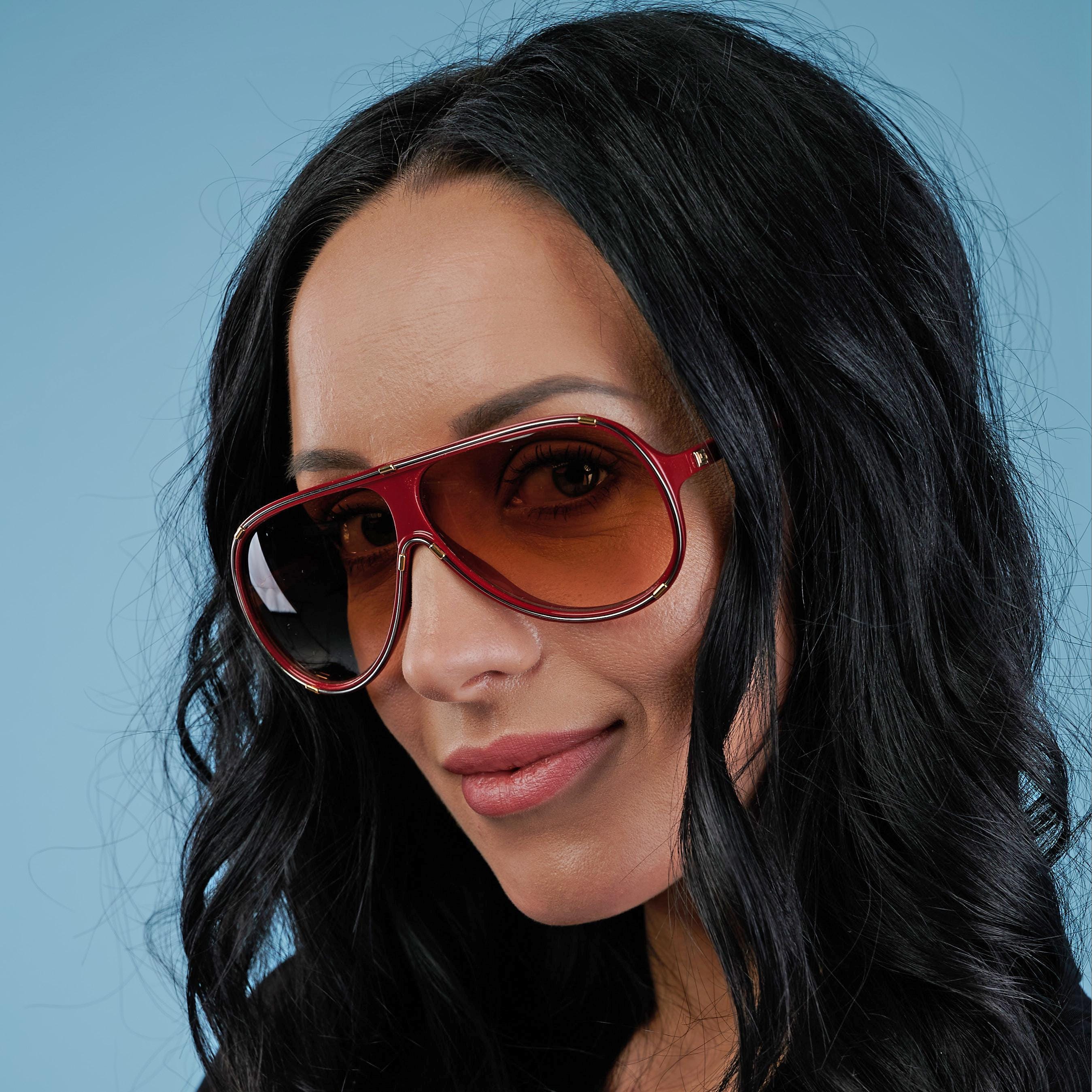 GUY LAROCHE SOLEIL SUNGLASSES SUNNIES PINK SILVER OVERSIZED FRAMES VINTAGE Granny-Chic Polarized Oversized Sunglass - Mia – Sunglass Museum main image 4