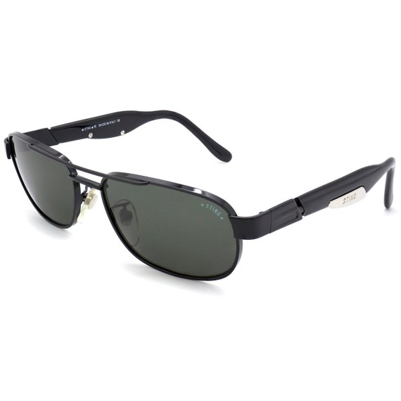 Sting Black Vintage Sunglasses Double Brow Bar Etsy UK
