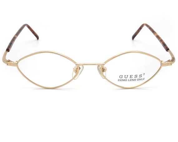 Guess vintage eyeglasses, made in italy. Gold hex… - image 2