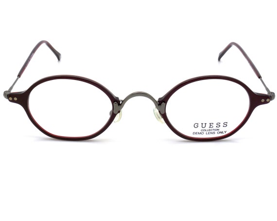 Gafas GUESS vintage fabricadas en Italia. Pequenas monturas de gafas ovaladas art deco para hombre y mujer vintage original de los anos 90 Etsy Mexico