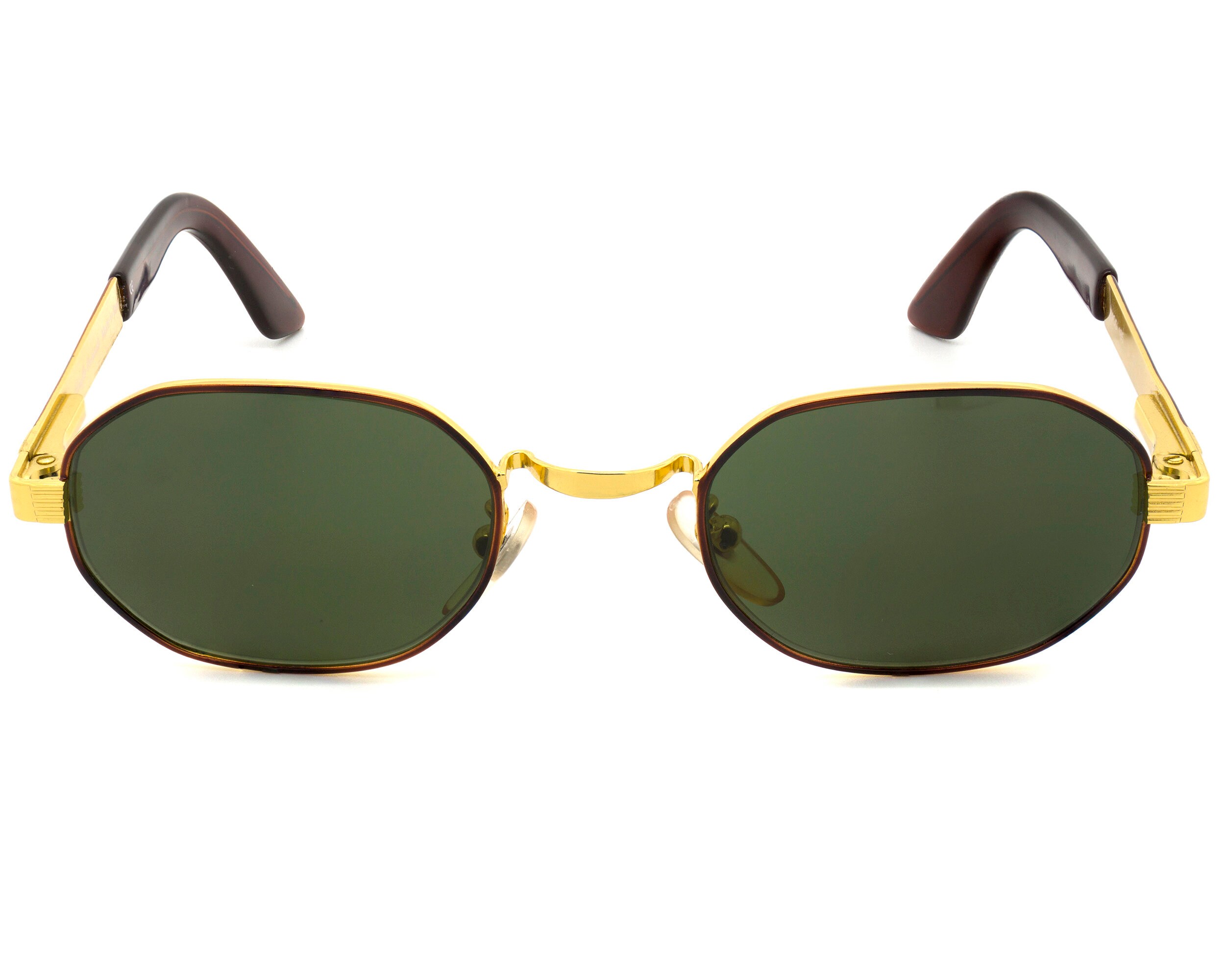 Top Gun Vintage Hexagonal Sunglasses, Gold Metal Frame, 90s  display picture 2
