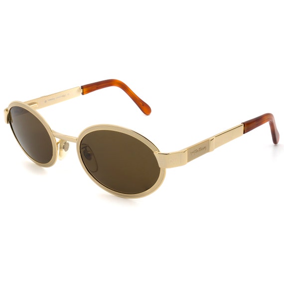 Oval vintage sunglasses by Von Furstenberg, Italy NEW VINTAGE VON FURSTENBERG GOLD OVAL FRAME 1990 main image 2