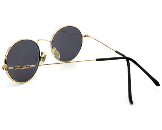 Vintage Tullio Abbate Sunglasses: Oval Gold/black Rim, UV  display picture 3