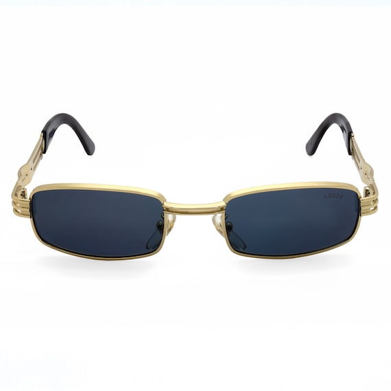 Lozza Women Vintage Sunglasses Gold Tone Frame Eye Wear Made in Italy Lozza Golden Rectangular Sunglasses, Made in Italy - Etsy main image 4