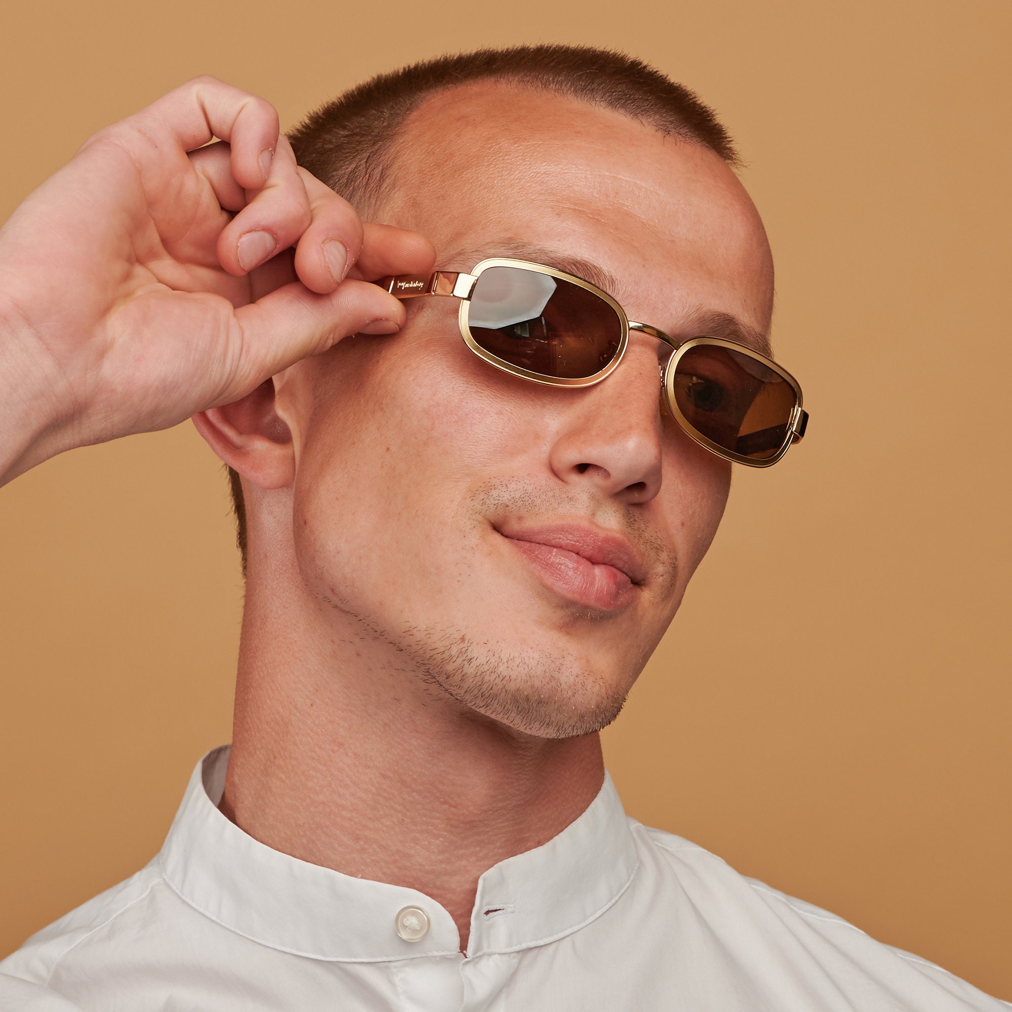 Egon Von Furstenberg Brown Oval Oversized Sunglasses Frames Only USA Vintage Sunglasses Oval Brown Gold Egon VON FURSTENBERG  main image 3