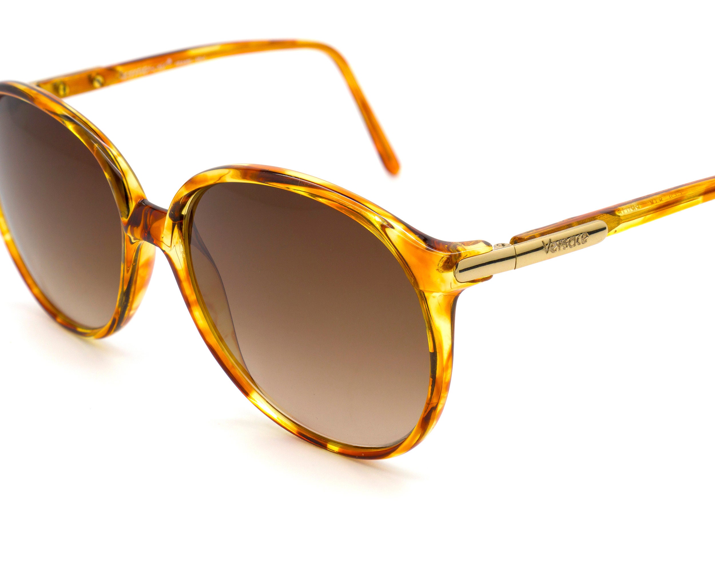 BRAND NEW !! Never worn or used ! Versace Tortoise sunglasses Gianni Versace 1990s Mod. 440/L Gold Studded Tortoiseshell  main image 3