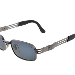 Lozza Vintage Sunglasses 80s, made in Italy. Pewter rectangular sunglasses - 100% original classic vintage eyewear, mint condition