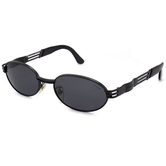 Lozza black oval vintage sunglasses, made in Italy