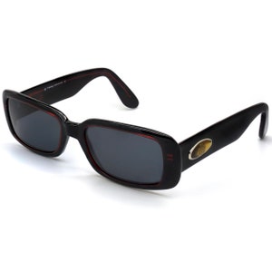 Von Furstenberg black rectangular vintage sunglasses, made in Italy