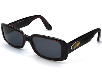 Von Furstenberg black rectangular vintage sunglasses, made in Italy