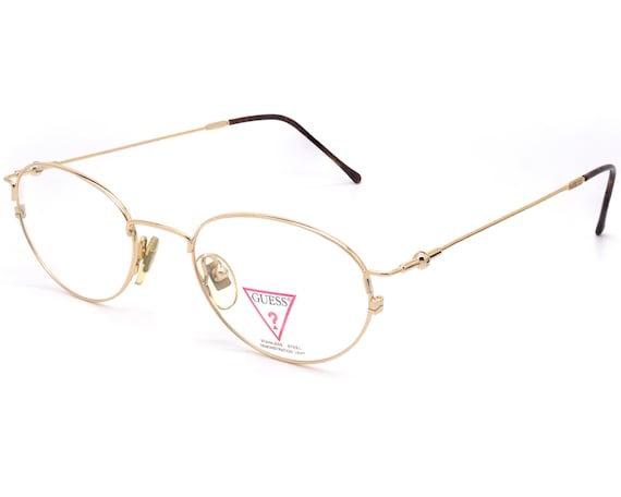 GUESS Vintage Eyeglasses Made in Italy. Gold Art Deco Glasses Wire Frames Etsy Canada