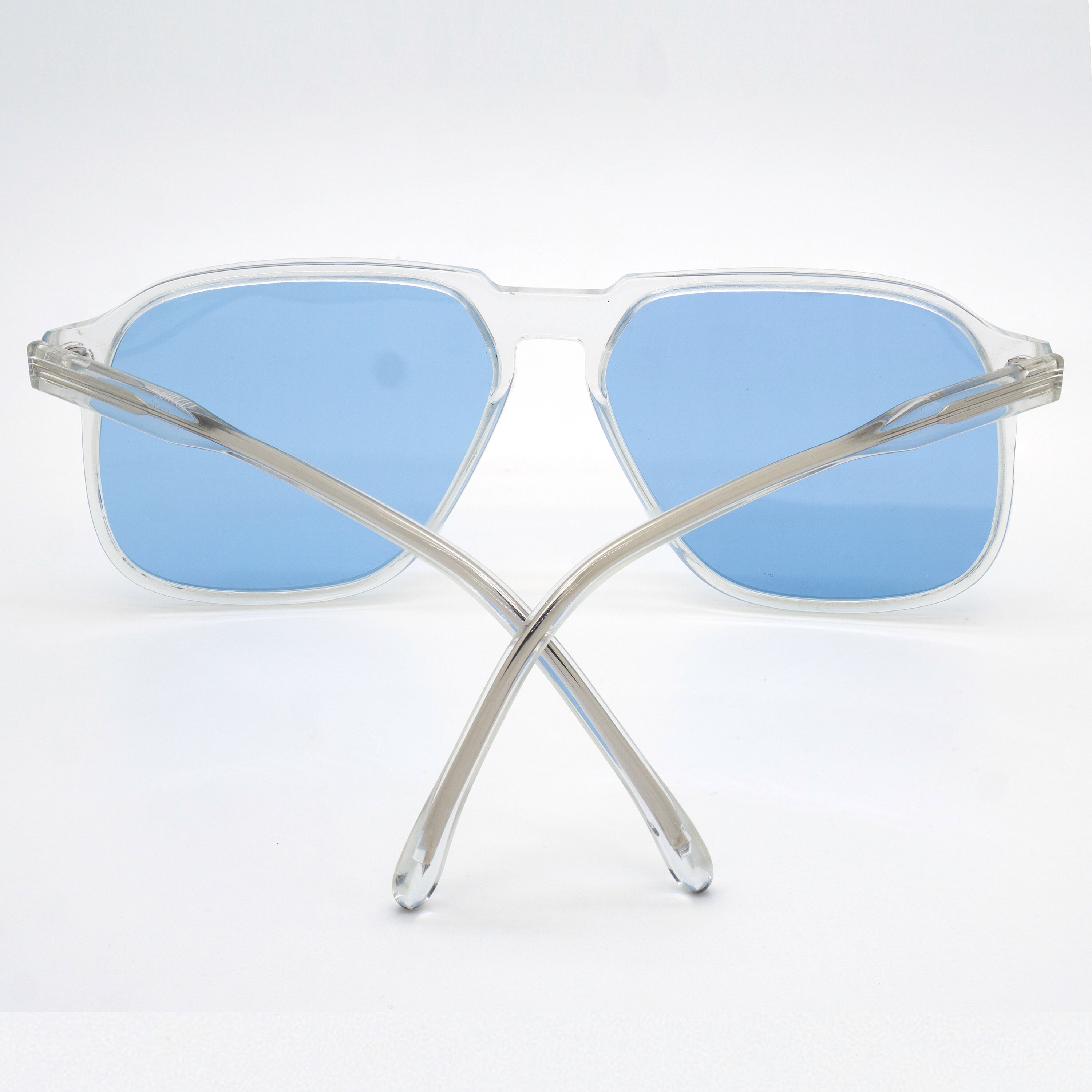 ULTRA RARE GUCCI GG0262S 003 Light Blue Sunglasses Frame Olive Green Grandpa Oversized Aviator Tinted Sunglasses with  main image 2