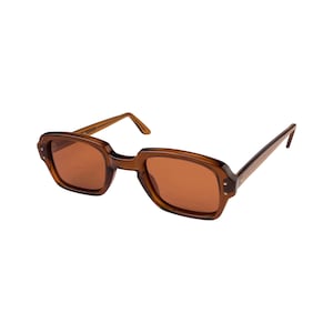 Gafas de sol originales del ejército estadounidense de los años 70 con lentes polarizadas / Gafas de sol cuadradas para hombre y mujer Brown